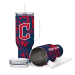 customized cleveland guardians burst swirl navy blue curved tumbler best selling 1 1.webp