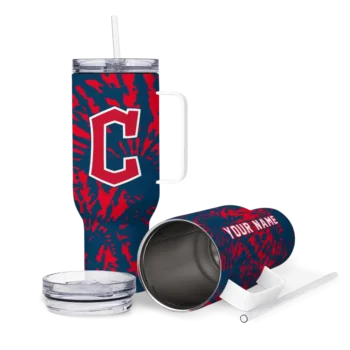 customized cleveland guardians burst swirl navy blue curved tumbler high quality 1 1.webp