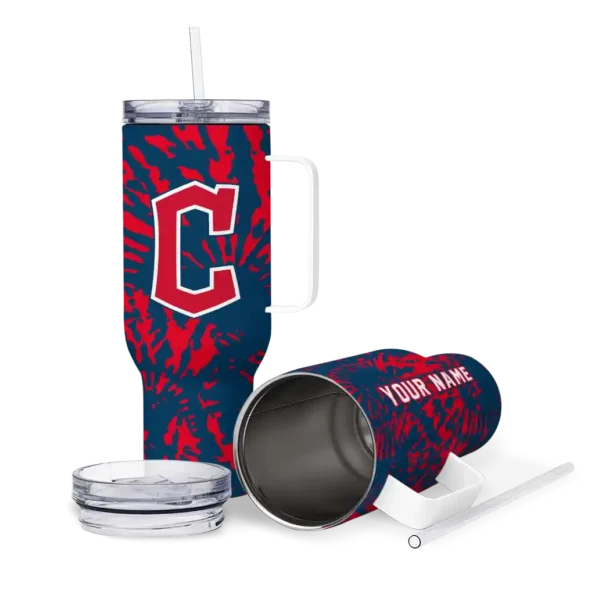 customized cleveland guardians burst swirl navy blue curved tumbler high quality 1 1.webp