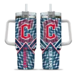 customized cleveland guardians chevron angle navy blue curved tumbler best selling 1 1.webp