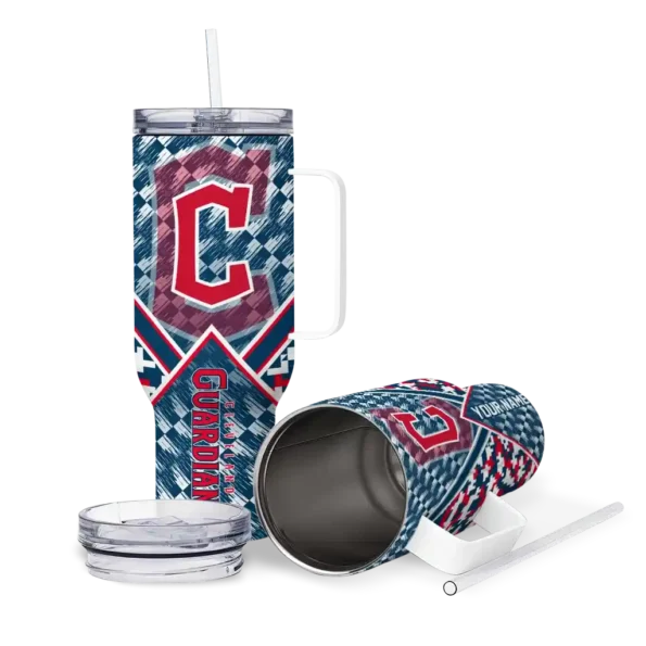 customized cleveland guardians chevron angle navy blue curved tumbler high quality 1 1.webp