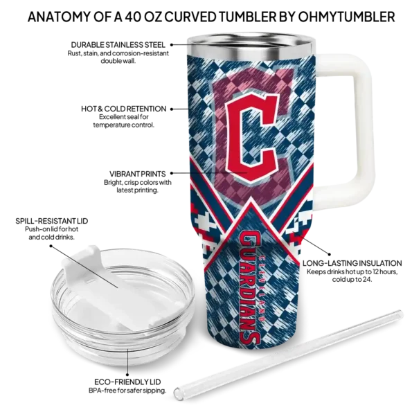 customized cleveland guardians chevron angle navy blue curved tumbler new arrival 1 1.webp
