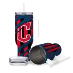 customized cleveland guardians claw cut navy blue black curved tumbler best selling 1 1.webp