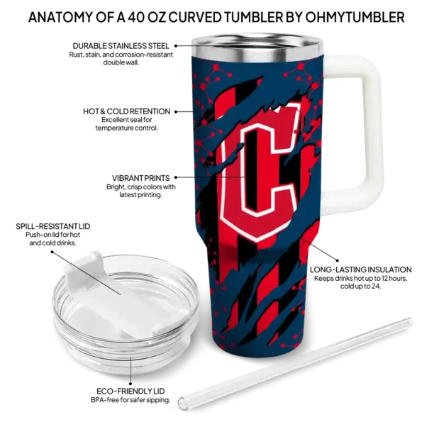 customized cleveland guardians claw cut navy blue black curved tumbler new arrival 1 1.webp