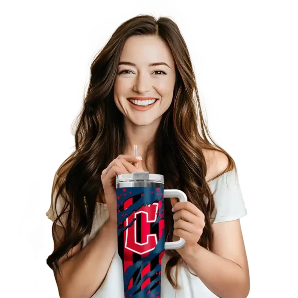 customized cleveland guardians claw cut navy blue black curved tumbler premium grade 1 1.webp