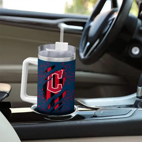 customized cleveland guardians claw cut navy blue black curved tumbler trendy 1 1.webp
