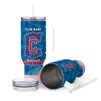 customized cleveland guardians geometric prism navy blue curved tumbler high quality 1 1.webp