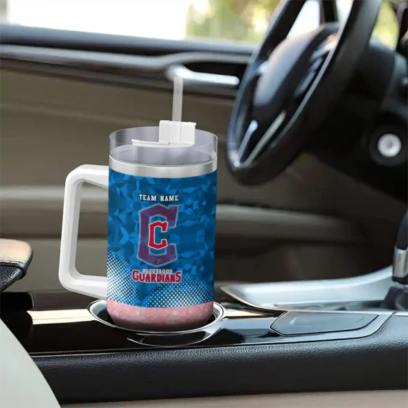 customized cleveland guardians geometric prism navy blue curved tumbler trendy 1 1.webp