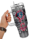 customized cleveland guardians superman shield navy blue gray curved tumbler best selling 1 1.webp