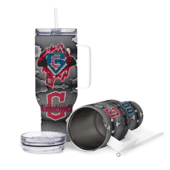customized cleveland guardians superman shield navy blue gray curved tumbler high quality 1 1.webp