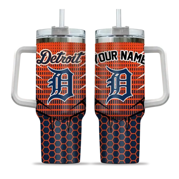 customized detroit tigers hex texture navy curved tumbler best selling 1 1.webp