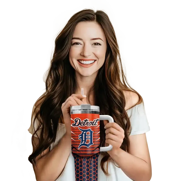 customized detroit tigers hex texture navy curved tumbler premium grade 1 1.webp