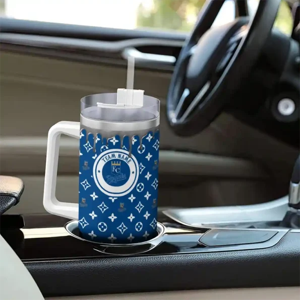 customized kansas city royals bullseye drips royal blue curved tumbler trendy 1 1.webp