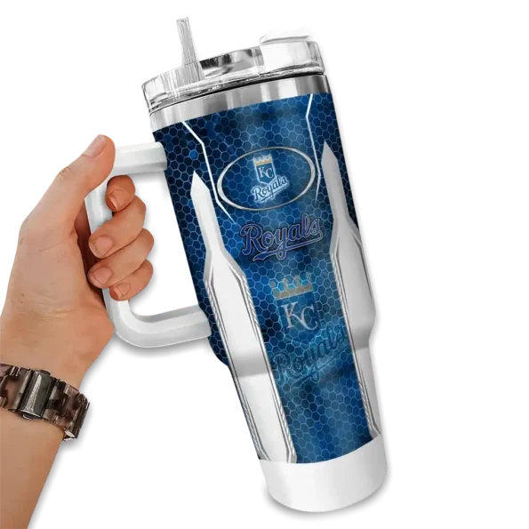 customized kansas city royals hexagon armor royal blue curved tumbler fashion forward 1 1.webp