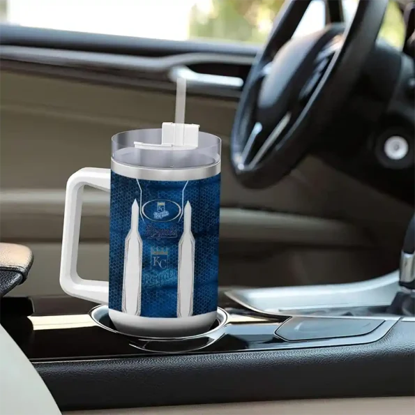 customized kansas city royals hexagon armor royal blue curved tumbler trendy 1 1.webp