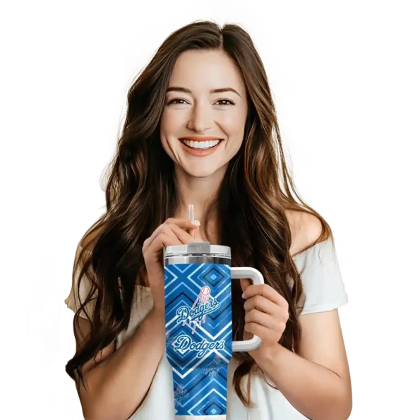 customized los angeles dodgers bold diamonds blue curved tumbler premium grade 1 1.webp