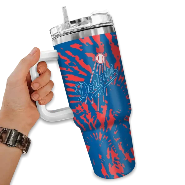 customized los angeles dodgers burst swirl blue curved tumbler fashion forward 1 1.webp