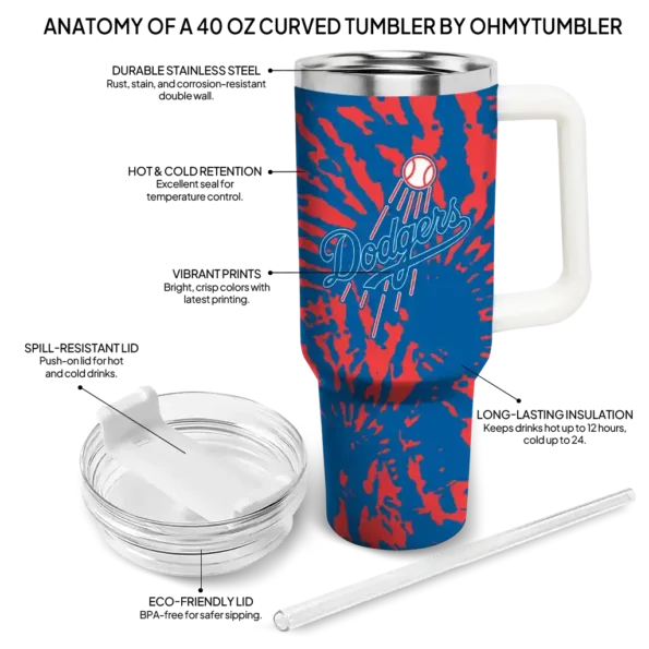 customized los angeles dodgers burst swirl blue curved tumbler new arrival 1 1.webp