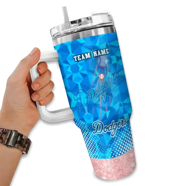 customized los angeles dodgers geometric prism blue curved tumbler fashion forward 1 1.webp