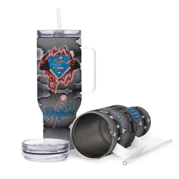 customized los angeles dodgers superman shield blue gray curved tumbler high quality 1 1.webp