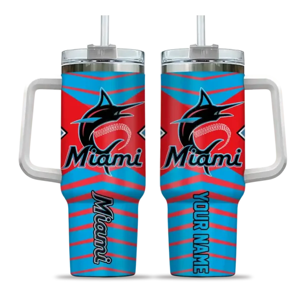 customized miami marlins chevron layers blue curved tumbler best selling 1.webp