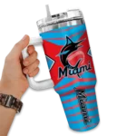 customized miami marlins chevron layers blue curved tumbler best selling 1.webp
