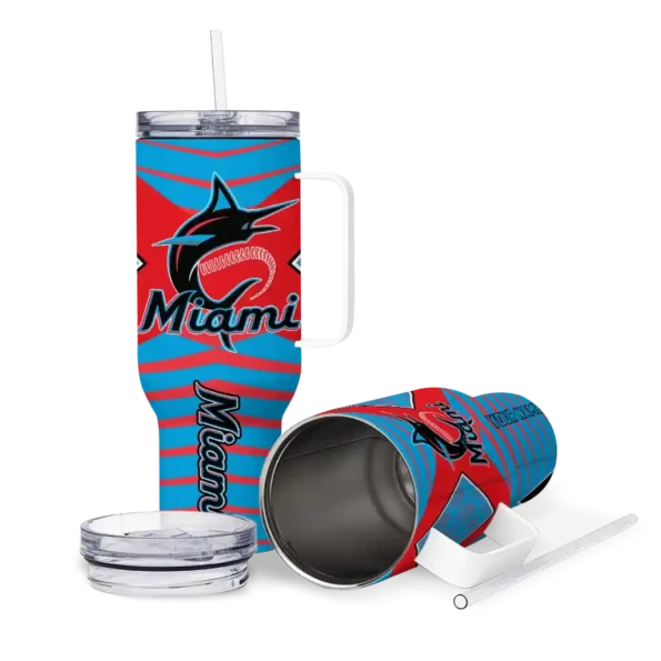 customized miami marlins chevron layers blue curved tumbler high quality 1.webp