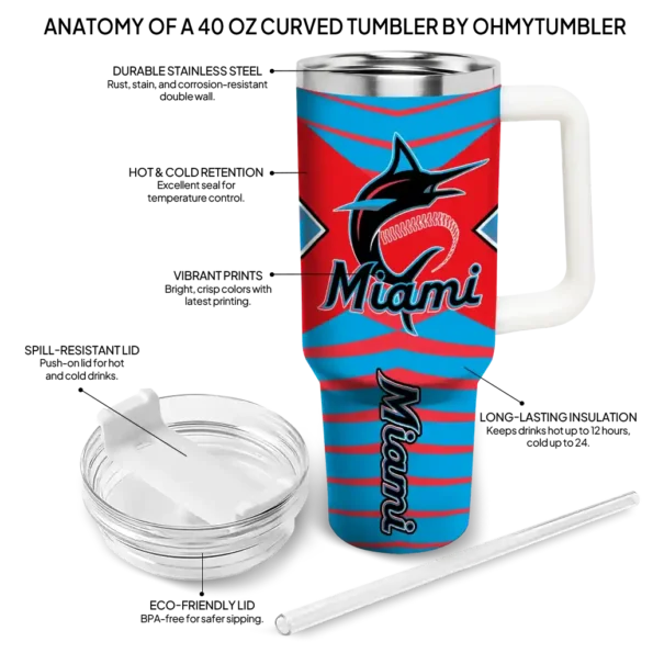 customized miami marlins chevron layers blue curved tumbler new arrival 1.webp
