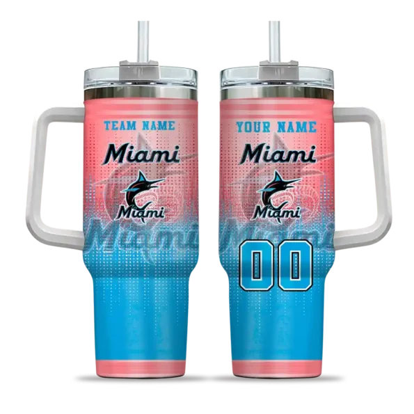 customized miami marlins gradient dots blue curved tumbler best selling 1 1.webp