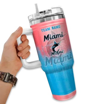 customized miami marlins gradient dots blue curved tumbler fashion forward 1 1.webp