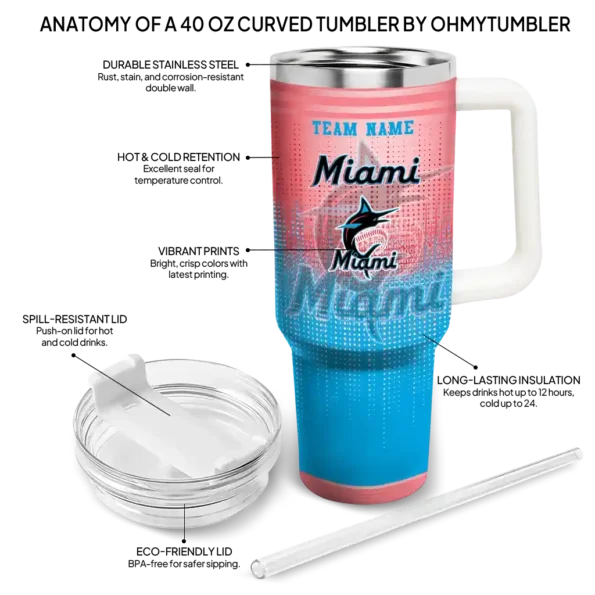 customized miami marlins gradient dots blue curved tumbler new arrival 1 1.webp