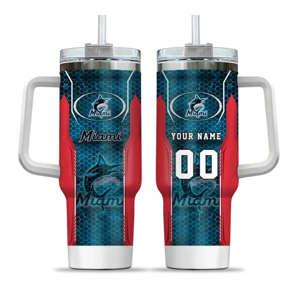 customized miami marlins hexagon armor blue curved tumbler best selling 1 1.webp