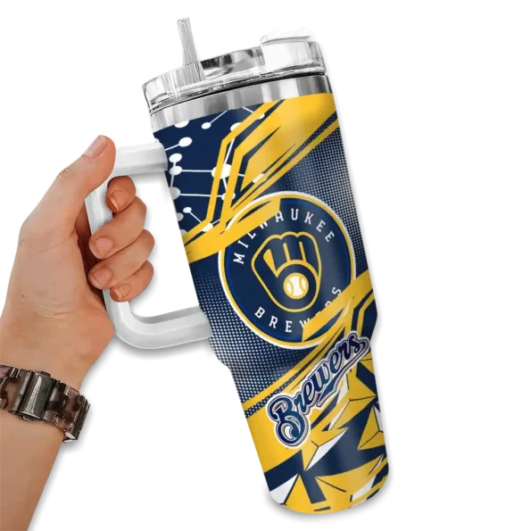 customized milwaukee brewers abstract paths navy blue curved tumbler fashion forward 1.webp