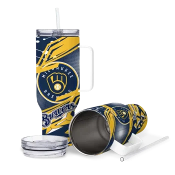 customized milwaukee brewers abstract paths navy blue curved tumbler high quality 1.webp