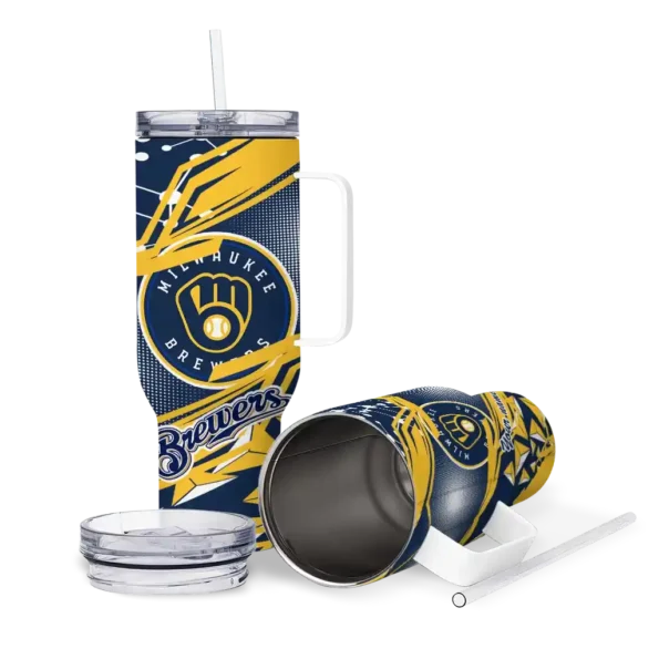 customized milwaukee brewers abstract paths navy blue curved tumbler high quality 1.webp
