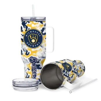 customized milwaukee brewers camo mashup navy blue white curved tumbler high quality 1.webp