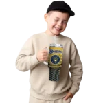 customized milwaukee brewers hex texture navy blue curved tumbler best selling 1.webp