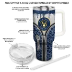 customized milwaukee brewers leopard zipper navy blue curved tumbler best selling 1.webp