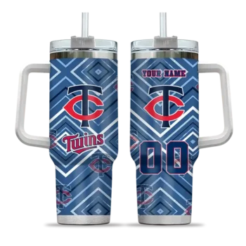 customized minnesota twins bold diamonds navy curved tumbler best selling 1.webp