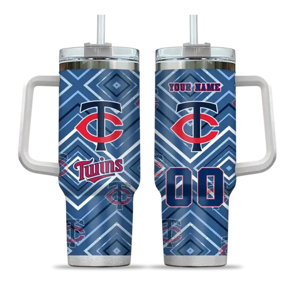 customized minnesota twins bold diamonds navy curved tumbler best selling 1.webp