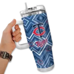 customized minnesota twins bold diamonds navy curved tumbler best selling 1.webp