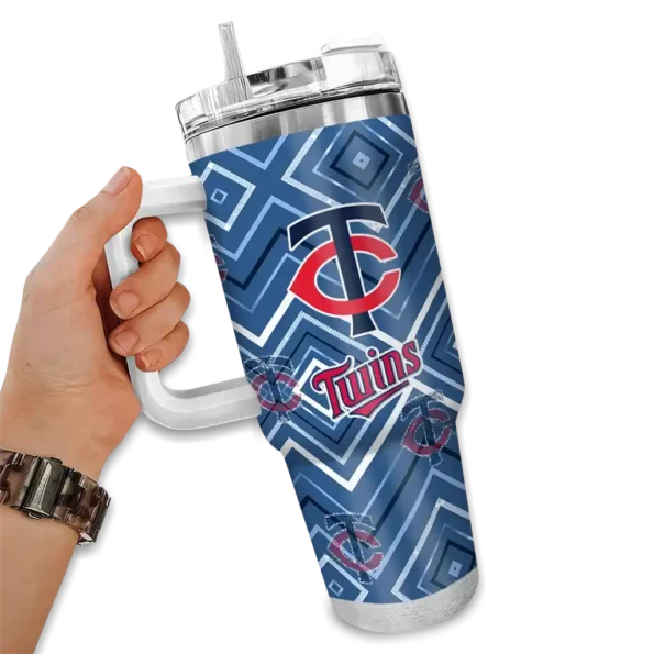 customized minnesota twins bold diamonds navy curved tumbler fashion forward 1.webp