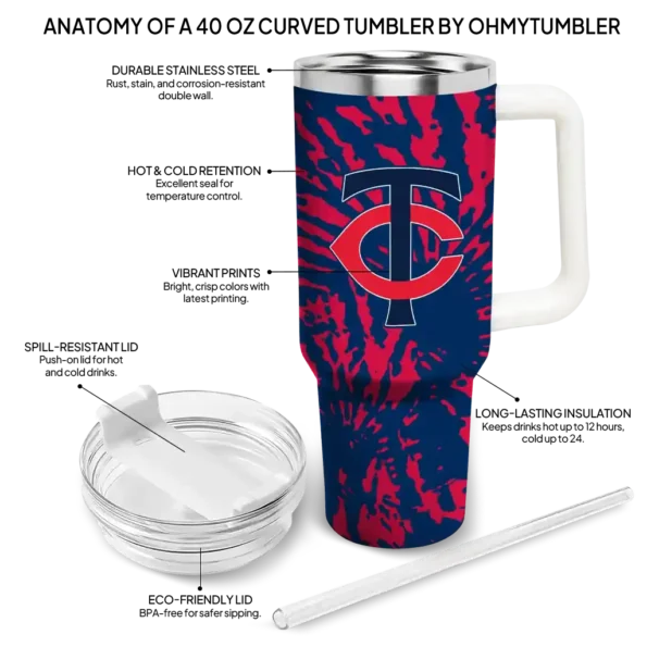 customized minnesota twins burst swirl navy curved tumbler new arrival 1.webp