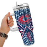 customized minnesota twins chevron angle navy curved tumbler best selling 1.webp