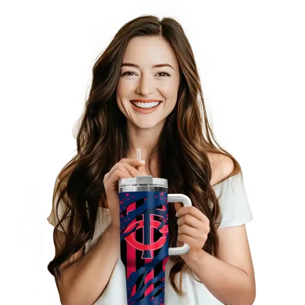 customized minnesota twins claw cut navy black curved tumbler premium grade 1.webp