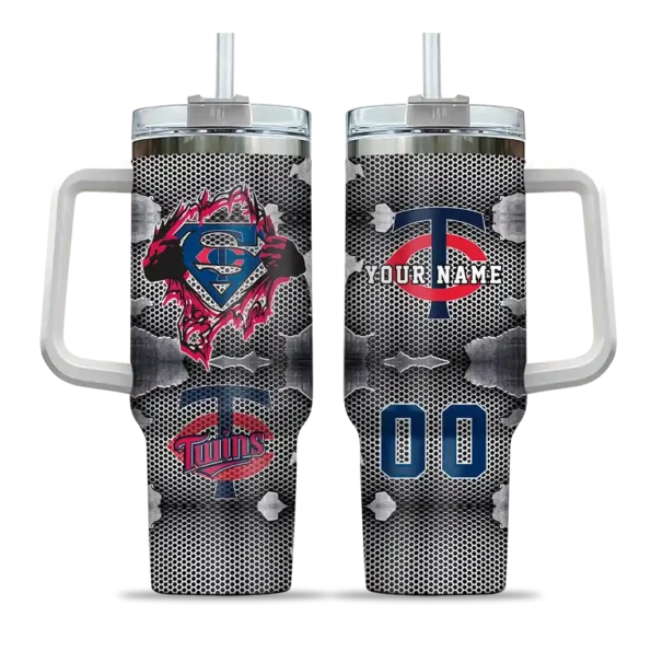 customized minnesota twins superman shield navy gray curved tumbler best selling 1.webp