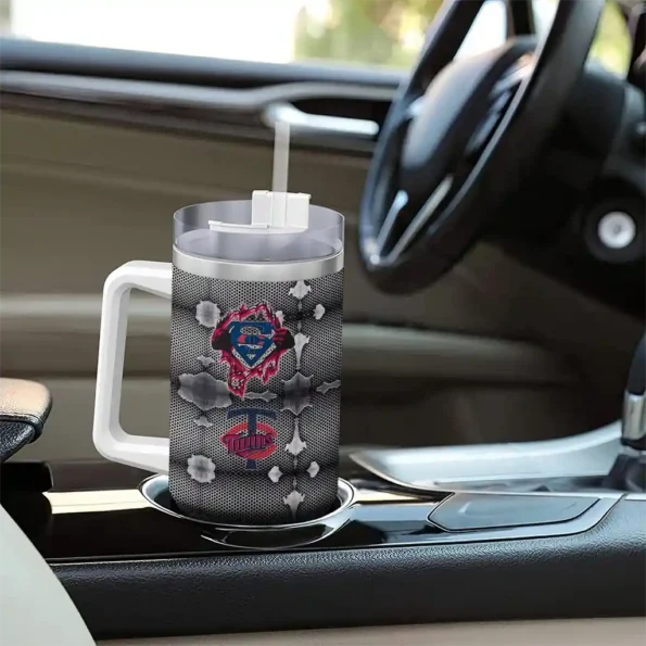customized minnesota twins superman shield navy gray curved tumbler trendy 1.webp
