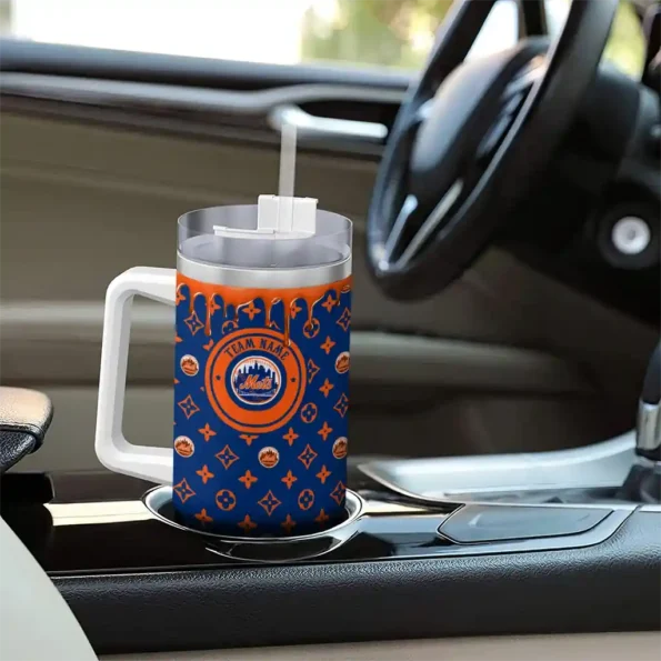 customized new york mets bullseye drips blue curved tumbler trendy 1.webp