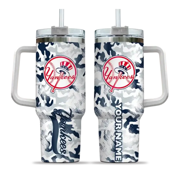 customized new york yankees camo mashup navy white curved tumbler best selling 1.webp