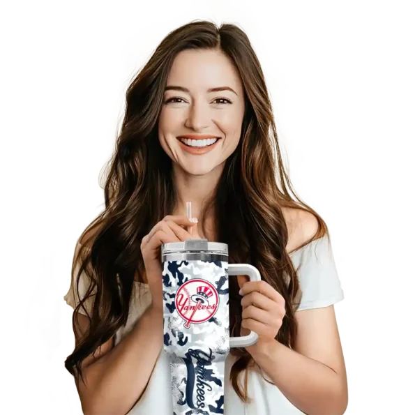 customized new york yankees camo mashup navy white curved tumbler premium grade 1.webp